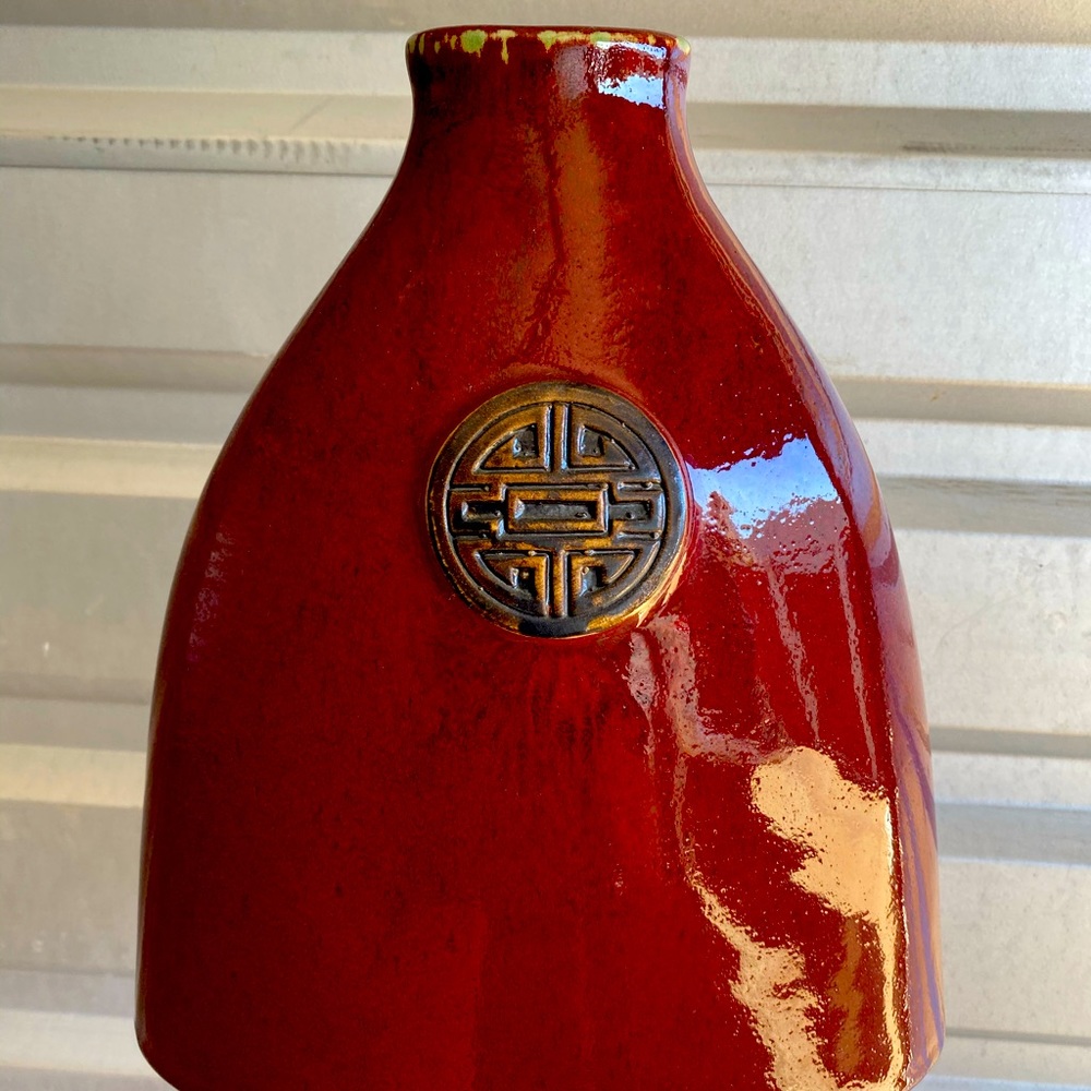 Red Asian Vase